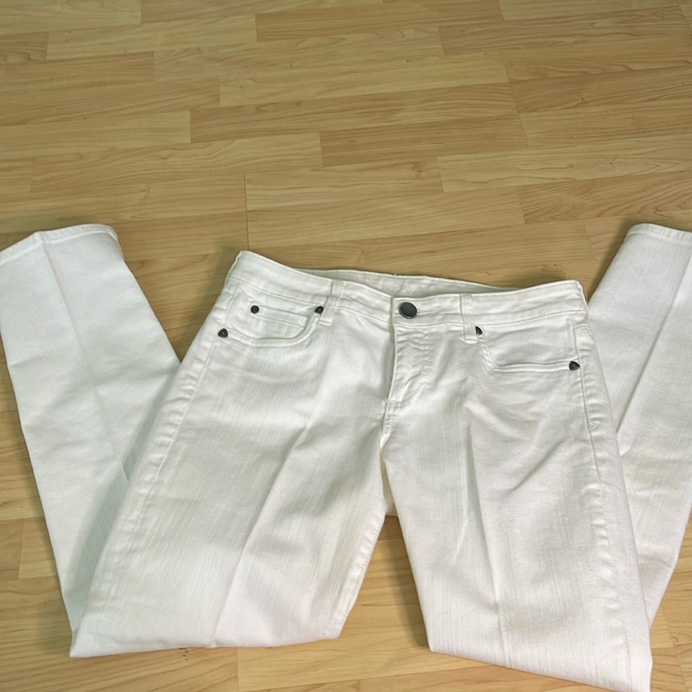 Kut From The Kloth Catherine Boyfriend White Denim Jeans Size 6